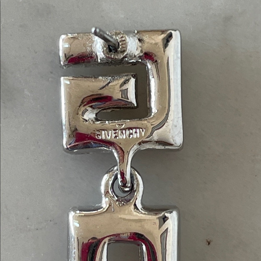 GIVENCHY G Logo Susan Caplan Silver Crystal Drop Post Statement Earrings - Picture 4 of 17